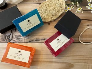 Set of 3 Kerala Herb Luxe – Mogra , Morning Mist & Orange With (Pure Jute Sun Dried Loofah) Pure Ayurvedic Handmade Glycerine Soap