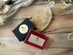 Set of 1 Kerala Herb Luxe – Pure Mogra With (Pure Jute Sun Dried Loofah) Pure Ayurvedic Handmade Glycerine Soap