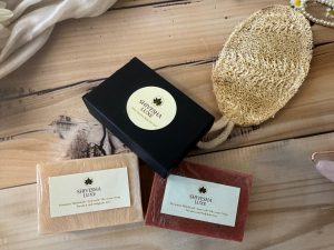 Set of 2 Kerala Herb Luxe – Rose & Sandalwood With (Pure Jute Sun Dried Loofah) Pure Ayurvedic Handmade Glycerine Soap